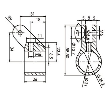 pipe connector C20106-T.S.25INC